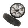 PT Steer Wheel Black Rubber (Silver Cast Core) Ø200mm x 50mm x 20mm Bore